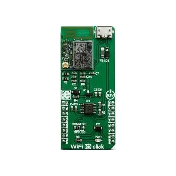 Komunikační a bezdrátový vývojový nástroj, 2.4GHz, WiFi, WiFi 10 Click, MikroElektronika