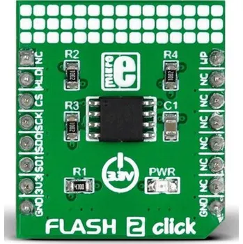 Vývojová deska Vývojová sada pro paměti, Flash 2 click, klasifikace: Vývojová deska, Sériová paměť flash, doporučené zařízení: