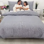 Francouzské krepové povlečení Pruhy modré Zapínání: zip, Velikost polštáře: 2x50x70, Velikost přikrývky: 220x200 Šev uprostřed