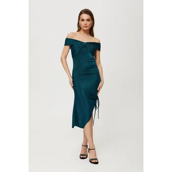 Dámské šaty Makover koktejlové šaty glamour midi velikost XXL