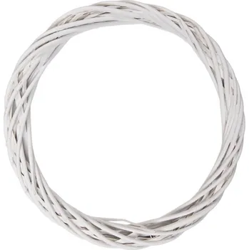 Věnec Bílý ratanový věnec Riet V L – 40x4 cm