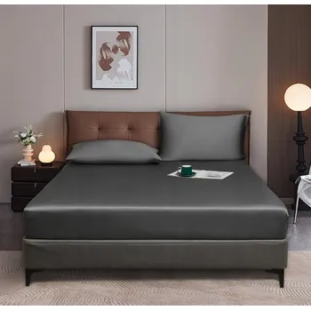 Prostěradlo Prostěradlo s Gumou 180x200x30 cm Hladké Prodyšné Elegantní Šedé