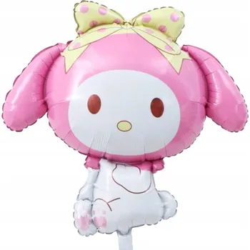 Balónek Velký fóliový balónek KRÁLÍČEK MY MELODY bílo-růžový ANIME 75x77 cm