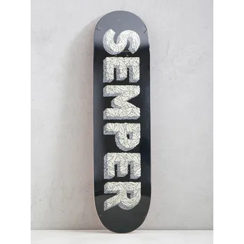 Skateboard Semper Skateboards Leaf (black/grey) 8.25