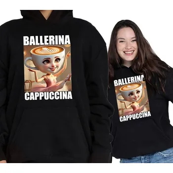 Chlapecká mikina MIKINA BALLERINA CAPPUCCINA BALBRANIROT TIK TOK DĚTSKÁ ČERNÁ 134