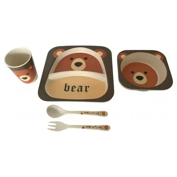 dětská jídelní sada DUE ESSE, Dětská jídelní sada MEDVĚD, 5 dílná