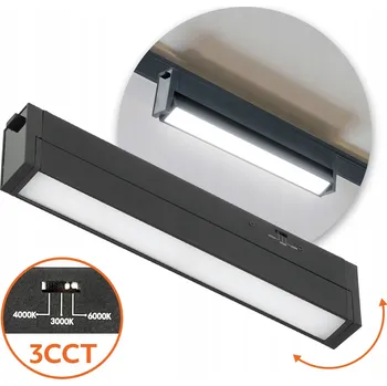 LED lištové magnetické svítidlo 10W 3CCT černé - 5 let záruka