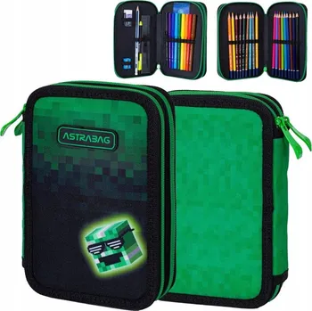 Penál Školní penál s vybavením dvoukomorový Astra Pixel Hero