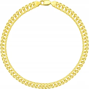 Náramek Náramek ROMBO zlatý dvojitý pancéřový pánský 21cm plný 2mm STŘÍBRO 925