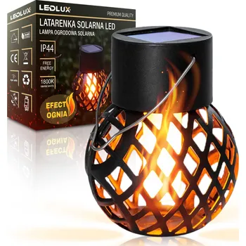 Venkovní osvětlení Solární závěsná lampa LEDLUX černá s efektem plamene IP44