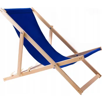 Zahradní lehátko Lehátko Woodok z bukového dřeva, modré, ideální na pláž, balkon, terasu