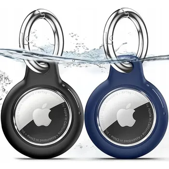 Silikonové pouzdro JASBON pro AirTag s kroužkem na klíče, 2 kusy, šedé/tmavě modré