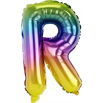 Balónek Písmeno R Barevný fóliový balónek Duhová písmena abecedy 40 cm