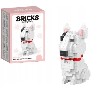 ostatní stavebnice Stavebnice Bulteriér Pes Sladký pejsek z kostek Roztomilý Dárek