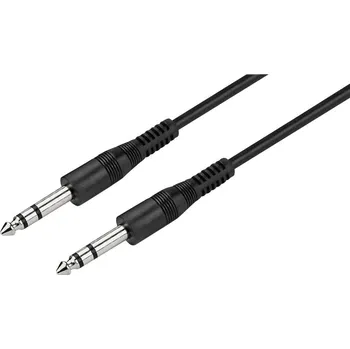 Audio kabel Monacor 0065680 jack audio propojovací kabel [1x jack zástrčka 6,3 mm (stereo) - 1x jack zástrčka 6,3 mm (stereo)] 1.2 m černá