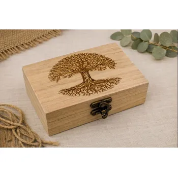 Stylová dárková dřevěná krabička - strom života Velikost: 12,5x7x5cm