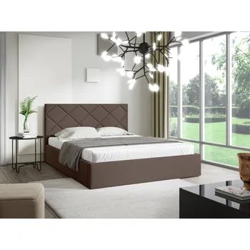 Postel Eka Čalouněná postel DIAMOND 120x200 cm Barva látky Trinity: (2307) Hnědá, Úložný prostor: Bez úložného prostoru