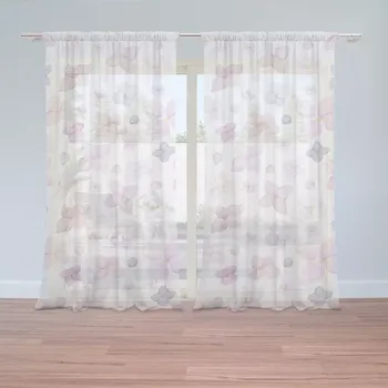 Záclona Sablio Záclony Malé fialové květy: 2ks 150x250cm