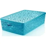 Mega Plast, Košík MONAKO L s víkem, 10,2 x 40,3 x 27 cm, tyrkysový