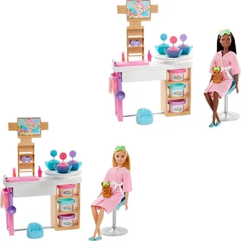 Panenka Barbie salón krásy herní set s běloškou