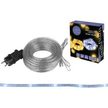 Vánoce Dekorační šňůra ML54SZ 100 LED 10 m s třpytkami stříbrná studená bílá IP44