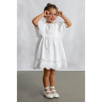 Dívčí šaty Dětské bavlněné šaty Mayoral 3923.6D.Mini.PPY2 bílá 00X, vel. 92