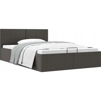 Postel Čalouněná dvoulůžková postel Vida 140x200, odstíny šedé