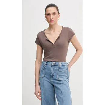 Pánské oblečení Plátěné tričko Mos Mosh 117440 hnědá 88X, vel. S