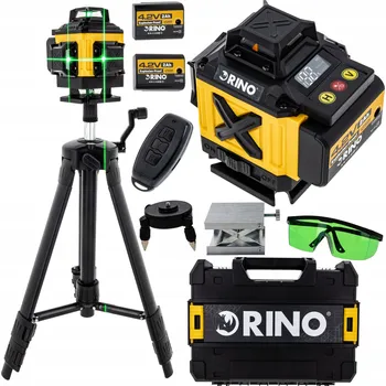 Bezpečnostní kamera Zelená křížová laserová vodováha se stativem, magnetickým držákem a kufříkem RINO