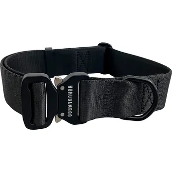 Obojek pro psa Huhubamboo obojek popruhový černý | 4x43-74 cm