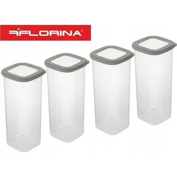 Dóza na potraviny Kvadratová dóza na potraviny 1750 ml průhledný s těsným šedým víkem