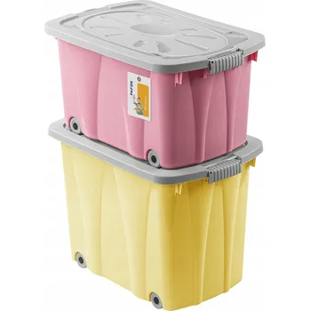 Úložný box Barevná Sada Úložných Boxů na Hračky s Víky - KVALITA