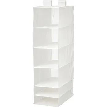 Organizér oblečení Závěsná police IKEA na oblečení, 6 přihrádek, bílá