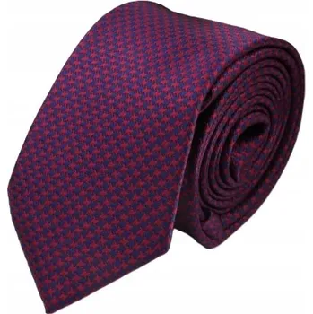 Kravata ANKANI Elegantní pánská kravata bordó s tmavě modrou kostkou