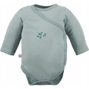 Kojenecký body Zelené dětské body s motivem lístků, velikost 56 (bodyčko)