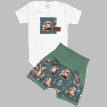 Komplet - Bodyčko a kraťásky Lesní zvířátka Velikost: 62