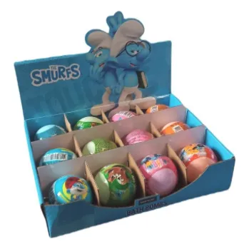 Koupelová kosmetika Disney Šmoulové šumivá koule do koupele pro děti různé barvy 100 g