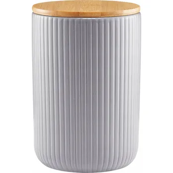 Dóza na potraviny 20205 Kuchyňská dóza Curly s vroubkovaným povrchem a šedým víkem, 850 ml AMBITION