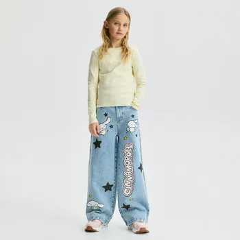 Dívčí oblečení Reserved - Super wide leg džíny Cinnamoroll - modrá - 308HN-50J - 308HN-50J-116