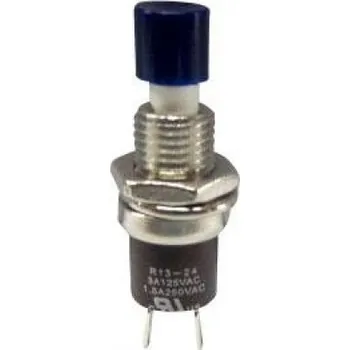 TRU COMPONENTS TC-R13-24B1-05 BL tlačítko 250 V/AC 1.5 A 1x zap/(vyp) bez aretace modrá 1 ks