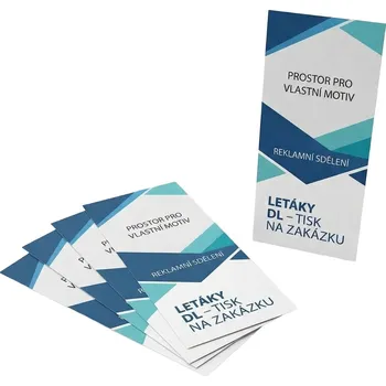 Tisk skládaných letáků DL Počet ks: 250, Formát tiskovin: A4 do DL, Materiál: papír 130g křída lesk s vlastním potiskem