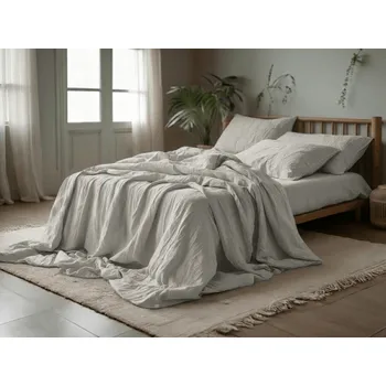 Povlečení Mušelínové povlečení PURELY světle šedé Rozměr povlečení: 80 x 80 cm | 155 x 220 cm