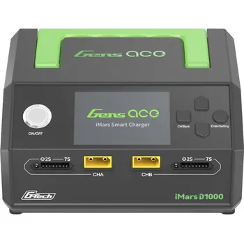 Nabíječka baterií Gens ace modelářská nabíječka, 25 A, Li-Pol, Li-Ion, LiHV , LiFePO , NiMH, Dvojitý nabíjecí výstup, rozpoznání baterie , nabíjecí funkce, rychlonabíjecí funkce