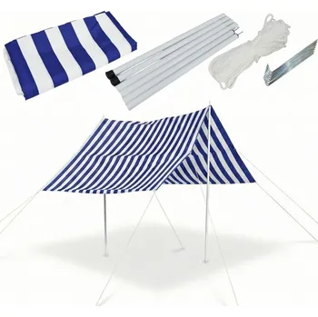 Slunečník STAN SLUNEČNÍK PLACHTA PROTI SLUNCI SE SLOUPKY 3X1,7M MODRÝ