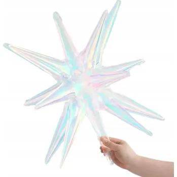 Balónek Fóliový balónek Holografická Hvězda Perleťová holo 56 cm HVĚZDA