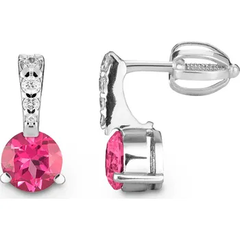 Náušnice Náušnice z bílého zlata s topazy a diamanty