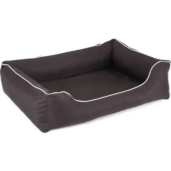 Pelíšek pro psa Ortopedický rozkládací pelíšek pro psy Valencia v hnědé barvě s bílým lemováním 80x60 cm