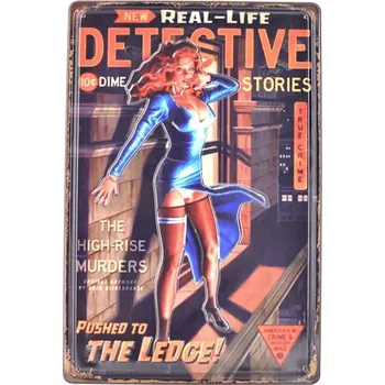 Plechová cedule Cedule Detective Stories - Girl