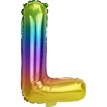 Balónek Písmeno L Barevný fóliový balónek Duhová písmena abecedy 40 cm