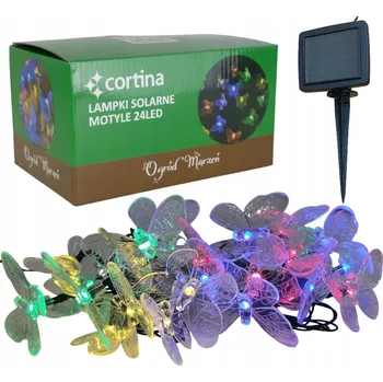 Venkovní osvětlení SOLÁRNÍ SVĚTÝLKA ZAHRADNÍ GIRLANDA MOTÝLCI 24 LED SOLÁRNÍ MOTÝL ZAPICHOVACÍ MULTI